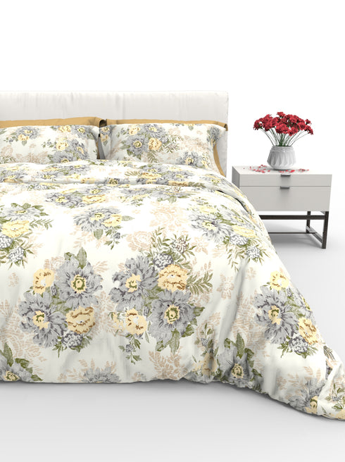 Carmel King 100% Cotton Satin King Size Bedsheet with 2 Pillow Covers - Extra Soft - 220 TC Satin Weave - 1